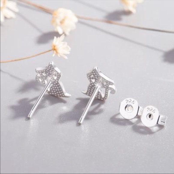 Pretty Kitty 925 silver crystal earrings NWT - Picture 3 of 4